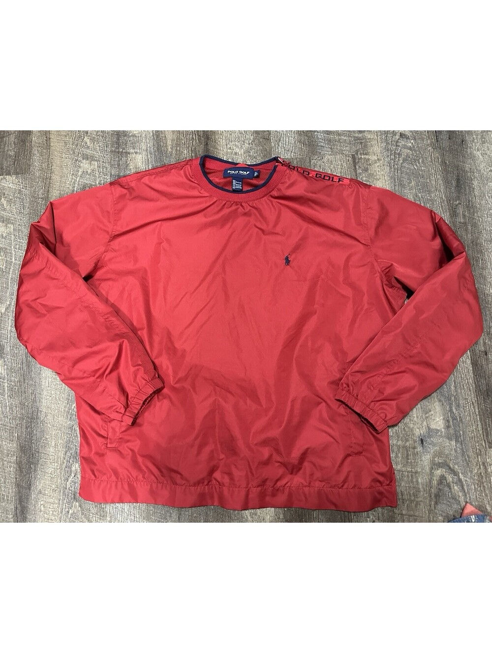 RALPH LAUREN POLO GOLF LONG SLEEVE RED PULLOVER GOLF WINDBREAKER Size Large
